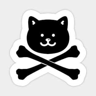 KITTEN BLACK CAT JOLLY ROGER Magnet
