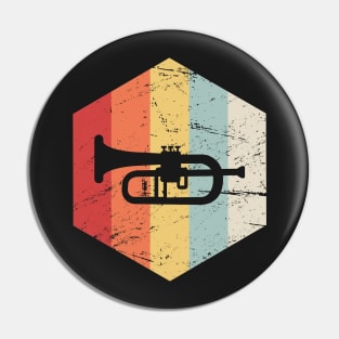 Retro 70s Trumpet Icon Pin