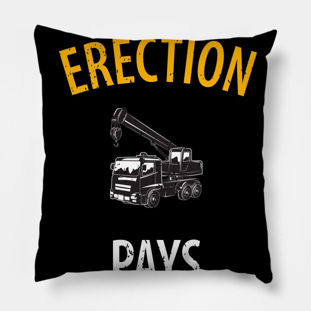 crane driver father father's day construction work Pillow by Johnny_Sk3tch