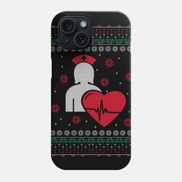 Nurse Ugly Christmas Sweater Gift Phone Case by uglygiftideas