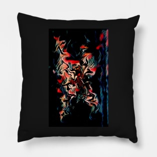 Broken red spider web Pillow