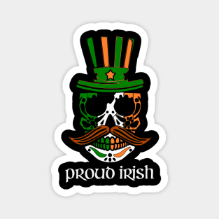 Celtic St. Patricks Day proud irish Skull T-shirt Magnet