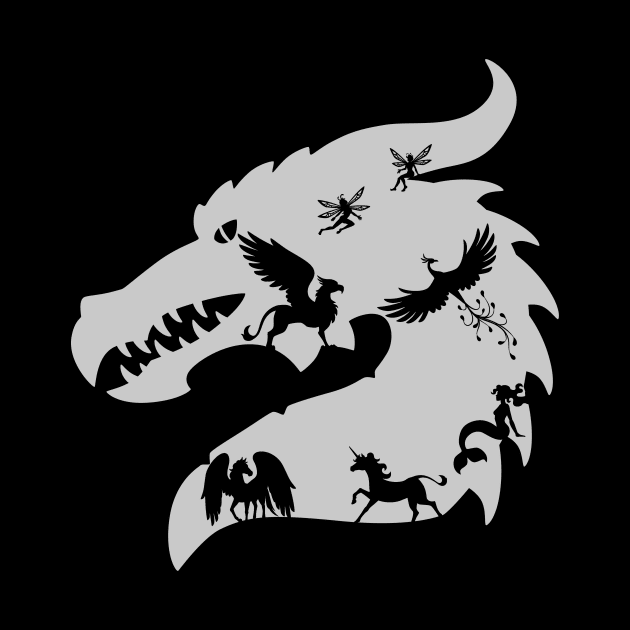 Mythical Creatures In A Dragon Silhouette Light by IndoorFeats