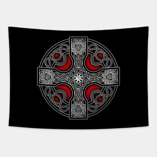 Celtic cross red Tapestry