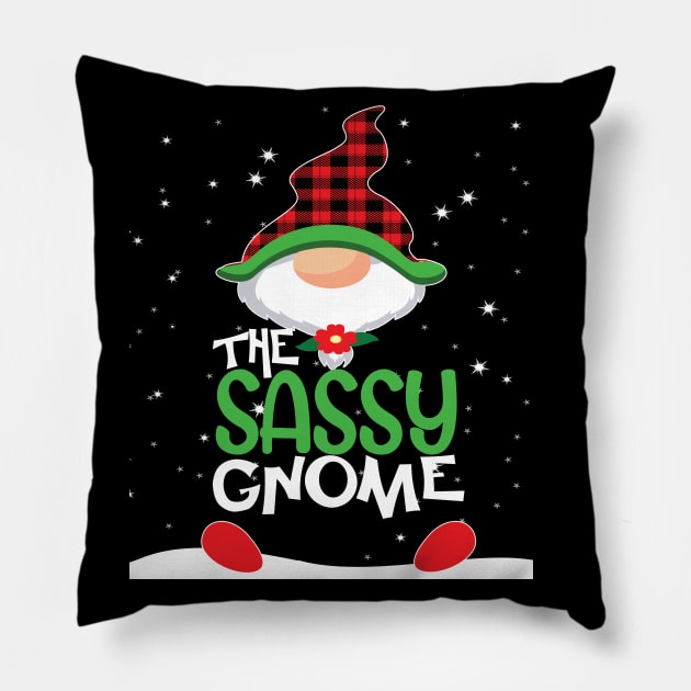 The sassy gnome Christmas family matching funny gift Pillow by DODG99