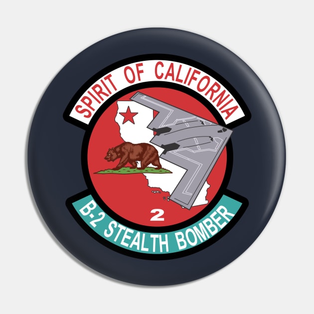 B-2 Stealth Bomber - California Pin by MBK