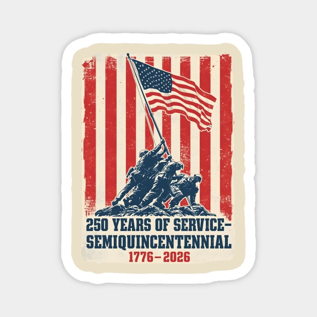 Semiquincentennial Flag Raising Tribute Magnet by ArtistTee ⭐⭐⭐⭐⭐
