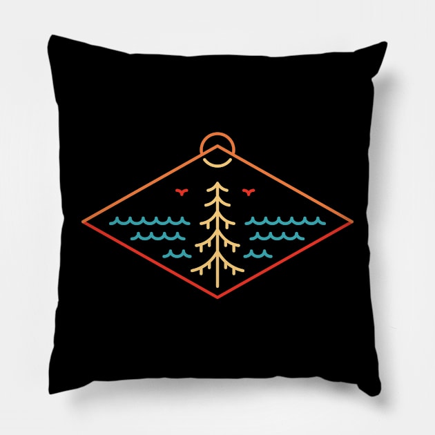 Minimalism Paradise of Nature Pillow by VEKTORKITA