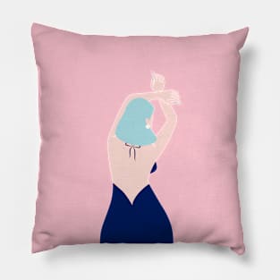 Blue girl. Pillow