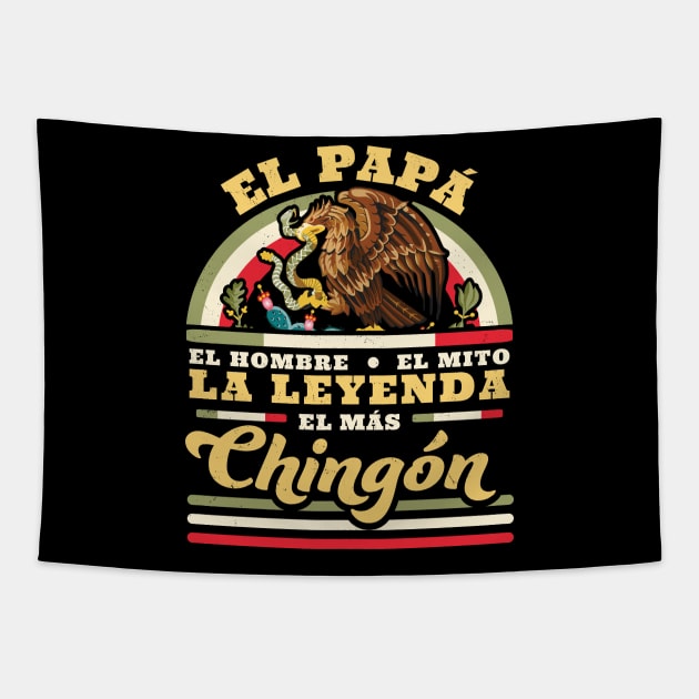 El Papa El Hombre El Mito La Leyenda El Mas Chingon Mexican Tapestry by OrangeMonkeyArt