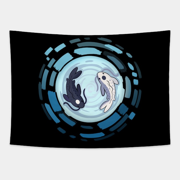 Yin and Yang Koi Whirlpool - Yang Version Tapestry by Griffywings