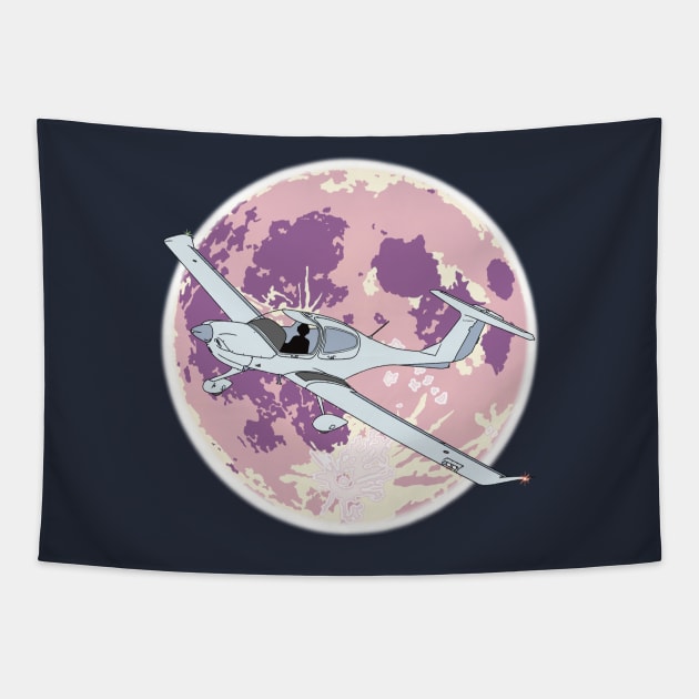 Diamond DA40 Night Flight Tapestry by Kassi Skye