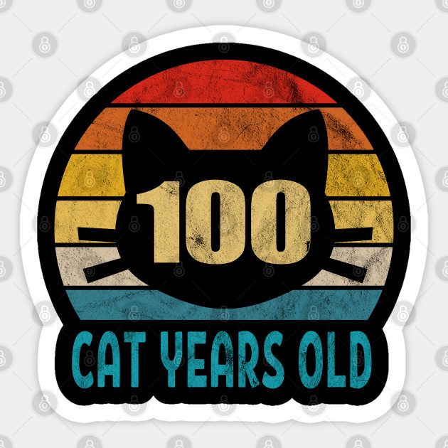 100 Cat Years Old Retro Style 21st Birthday Gift Cat Lovers Cat