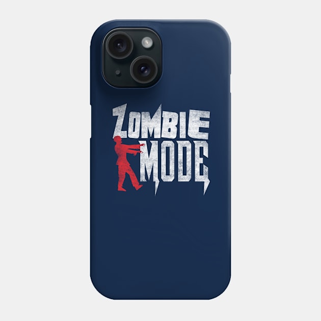 Holloween Zombie Mode funny zombie Distressed Phone Case by missalona