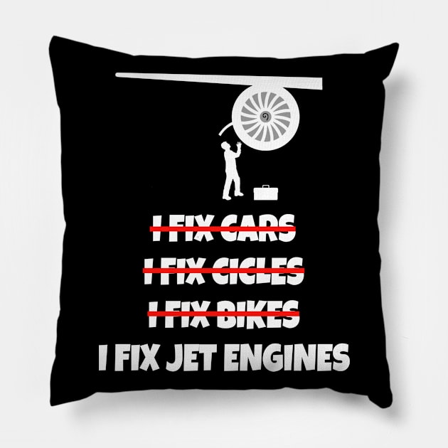 Aircraft Engine Mechanic T-Shirt Pillow by Tengelmaker