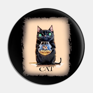 Funny Black Cat Pin