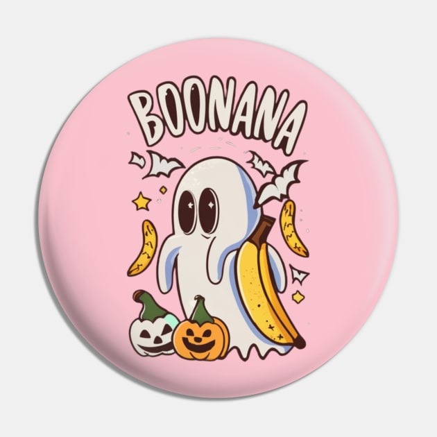 Boonana Cute Ghost Banana Halloween Men Women Kids Pin by click2print