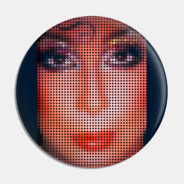 Cher 70s Dot Art Pin by PengellyArt