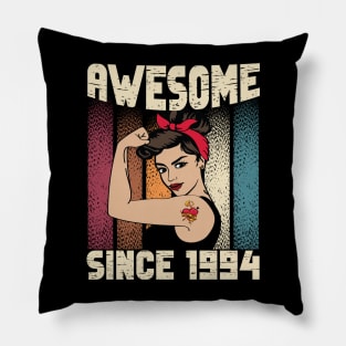 Awesome since 1994,28th Birthday Gift women 28 years old Birthday Pillow