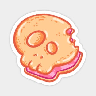 Skull Ice Cream Sammy Vanilla Strawberry - Sweet Death Dessert Kawaii Pastel Goth Bakery Magnet