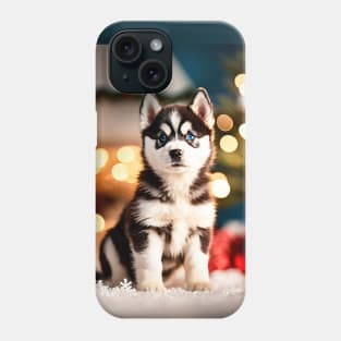 Cool Husky Puppy Dog Christmas Phone Case