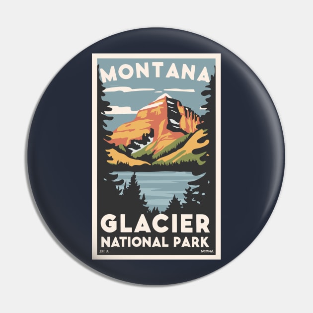 A Vintage Travel Art of the Glacier National Park - Montana - US Pin by goodoldvintage