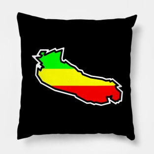 Gabriola Island Silhouette in Rasta Rastafarian Flag Colours - Rastafari - Gabriola Island Pillow