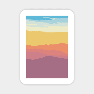 Sunrise in the mountains Magnet