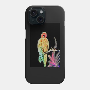 LUSTRE TROPICAL PARAKEET ON BLACK Phone Case