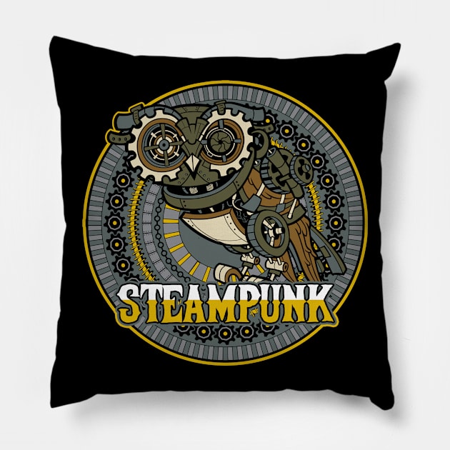 Steampunk Owl Pillow by RadStar