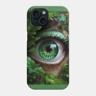 Closeup of a green eye Phone Case