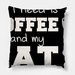 i need Is Coffee and my cat ,Funny cat Mother , cat Moms Gift, Coffee Lover Gift, Funny  For Mom, Coffee Pillow