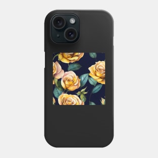 Golden rose watercolor rose Phone Case