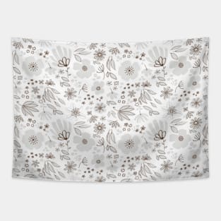 Simple hand-drawn flowers Tapestry