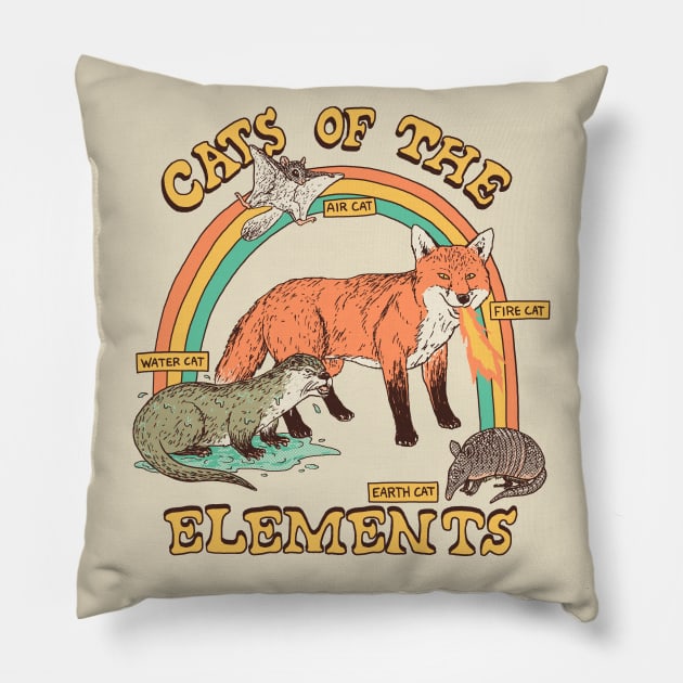 Cats Of The Elements Pillow by Hillary White Rabbit