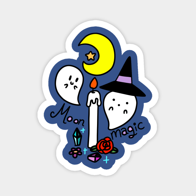 Moon Magic Ghosts Magnet by saradaboru