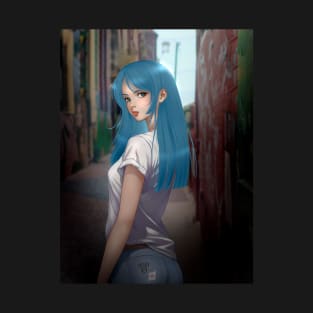 Anime girl blue hair T-Shirt