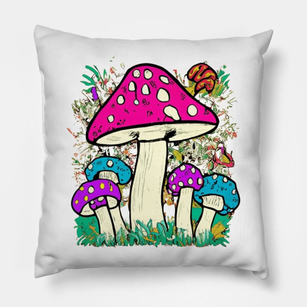 Mushroom Design Pillow by NomiCrafts