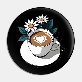 aesthetic cup of coffee with blooming flowers Pin