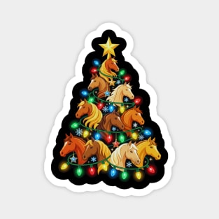 Christmas Tree of Horses – Festive Horse Holiday Lights Magnet