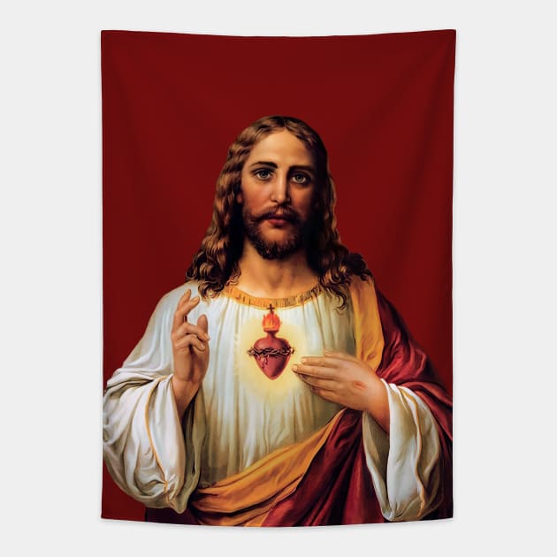 Sacred Heart of Jesus - III Tapestry by Brasilia Catholic