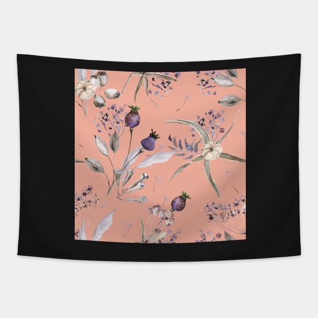 Dainty Vintage Florals Tapestry by DiorelleDesigns