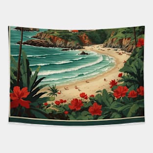 Mazunte Oaxaca Mexico Vintage Tourism Travel Tapestry