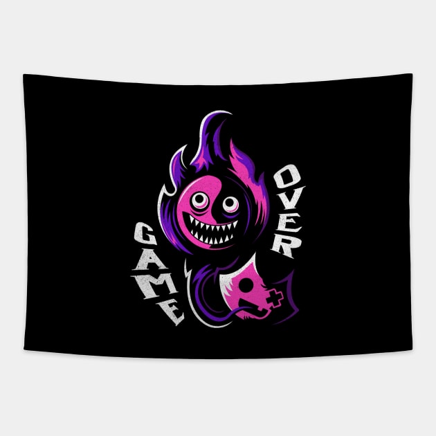 Game Over Cat Tapestry by logozaste