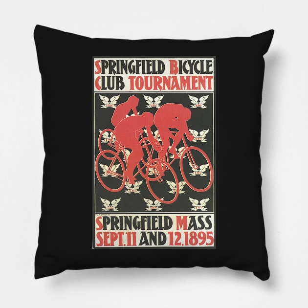 Springfield Bicycle Club Tournament - Vintage Bicycle Poster from 1895 Pillow by coolville