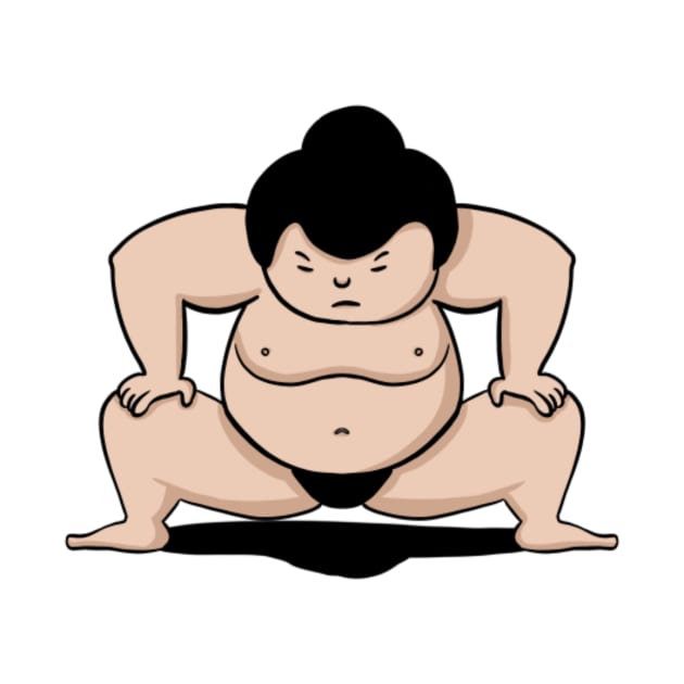 Mighty Showdown: Cartoon Sumo Wrestler by Pieartscreation