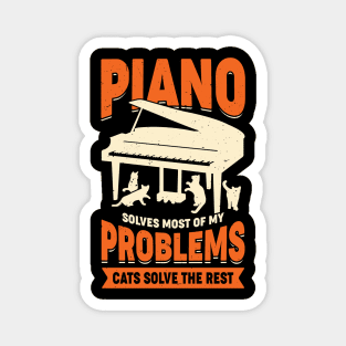 Piano Player Pianist Cat Lover Gift Magnet