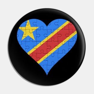 Congolese Jigsaw Puzzle Heart Design - Gift for Congolese With Democratic Republic Of Congo Roots Pin