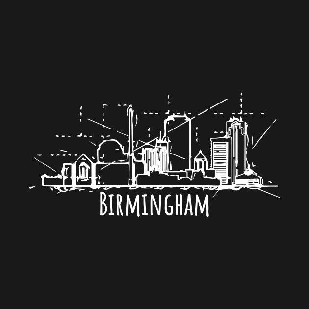 Birmingham City Alabama Funny Sketch Gift Idea by DimDom