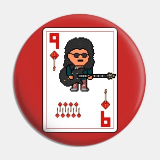 Pixelrockstars Nine of Diamonds Playing Card Pin